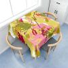 Morbuy Square Tablecloth, 3D Painting Style, Wipeable, Lotus Effect, Khaki, 100 x 100 cm view 3