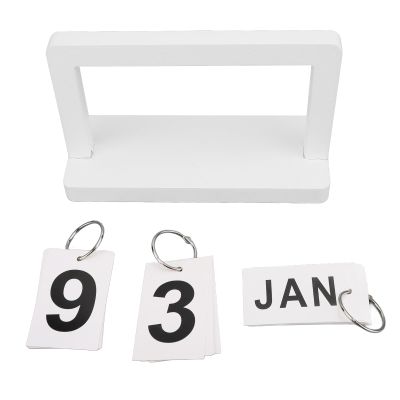 Yusat Vintage Flip Calendar, Monthly and Date Display, Wooden Desk Calendar
