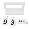 Yusat Vintage Flip Calendar, Monthly and Date Display, Wooden Desk Calendar view 1