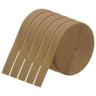 PATIKIL 5 Rolls 26.25 ft Carpet Marking Strips with Hook Tape, Brown