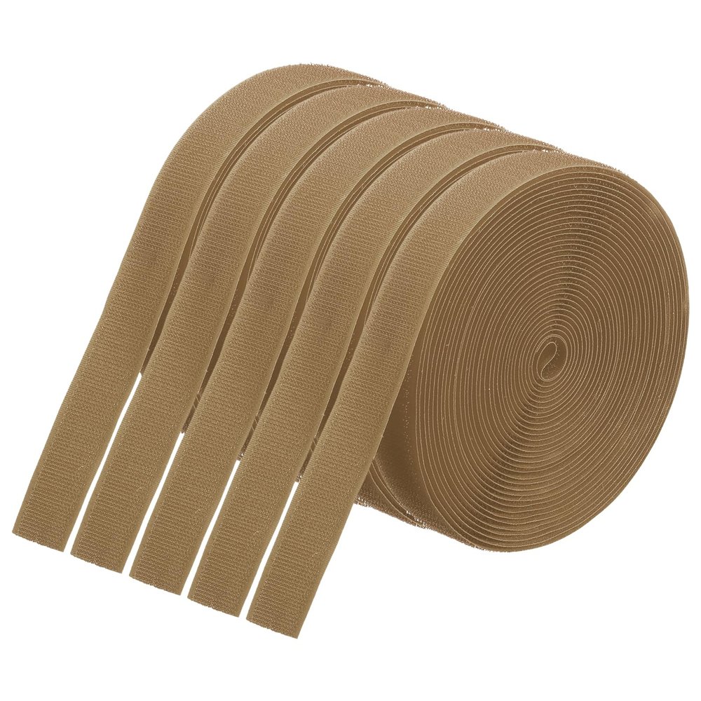 PATIKIL 5 Rolls 26.25 ft Carpet Marking Strips with Hook Tape, Brown