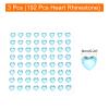 QUARKZMAN 192-Piece 6 mm Blue Self-Adhesive Heart Rhinestones view 2