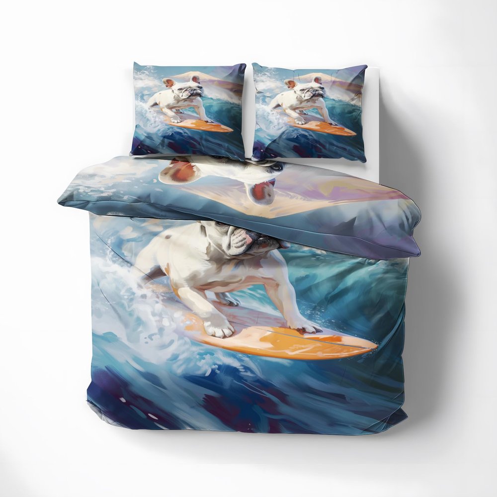 French Bulldog Reversible Duvet Cover Set, 200 x 200 cm