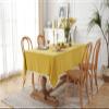 Bishilin Washable Square Tablecloth 120 x 120 cm, Yellow, Outdoor, with Pom-Poms view 2