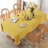 Bishilin Washable Square Tablecloth 120 x 120 cm, Yellow, Outdoor, with Pom-Poms view 3