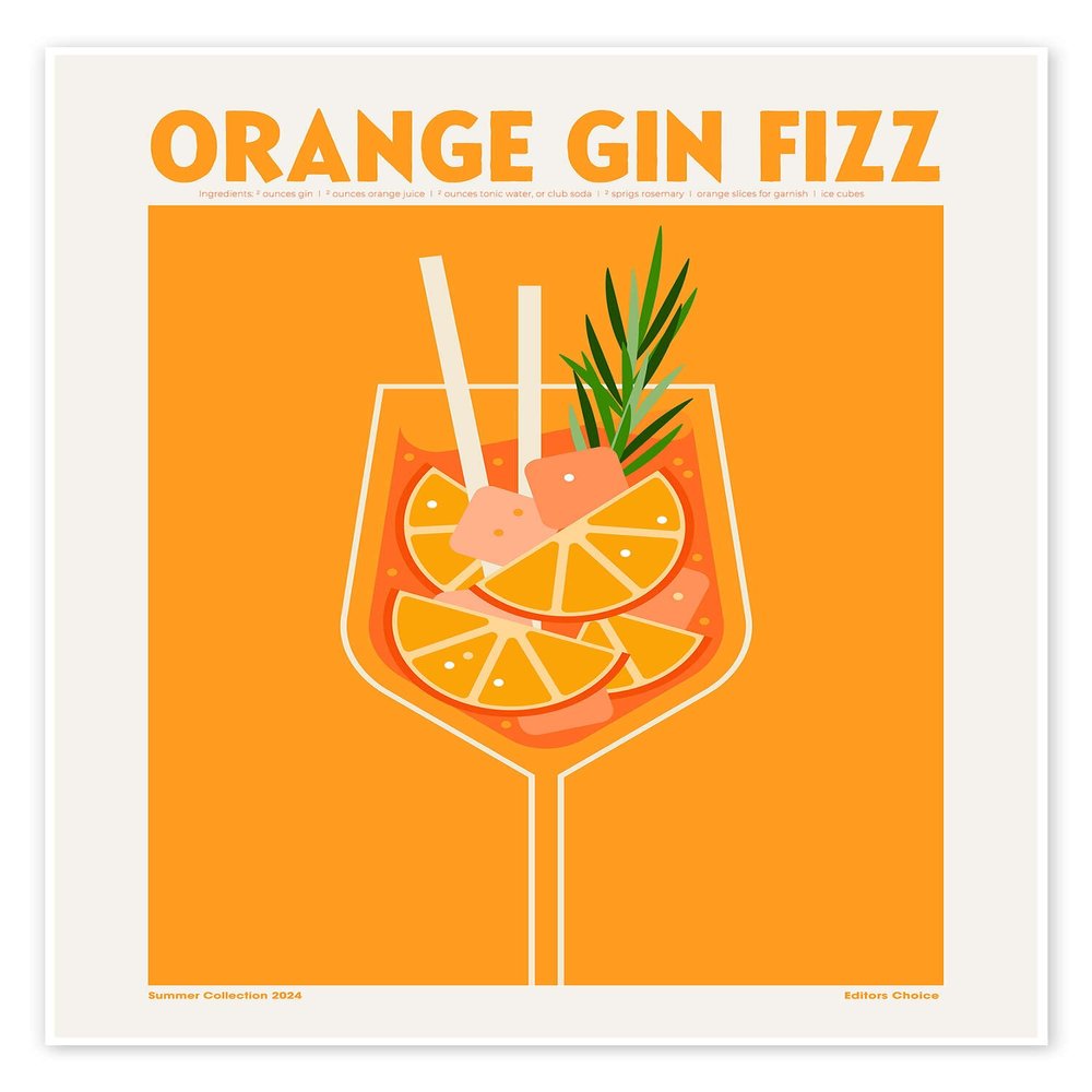 Posterlounge Orange Gin Fizz Poster