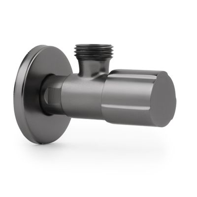 LAXARA Colored Angle Stop Valve, 3/8 in to 1/2 in x 1/2 in Wall Connection, Selectable Colors (Black Steel, 3/8 in)