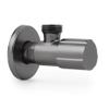 LAXARA Colored Angle Stop Valve, 3/8 in to 1/2 in x 1/2 in Wall Connection, Selectable Colors (Black Steel, 3/8 in) view 1