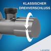 LAXARA Colored Angle Stop Valve, 3/8 in to 1/2 in x 1/2 in Wall Connection, Selectable Colors (Black Steel, 3/8 in) view 3
