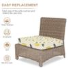 Hiseng Outdoor Seat Cushion Cover with Zipper, 3D Green Leaf Pattern, 64 x 64 x 10 cm, Style F view 4