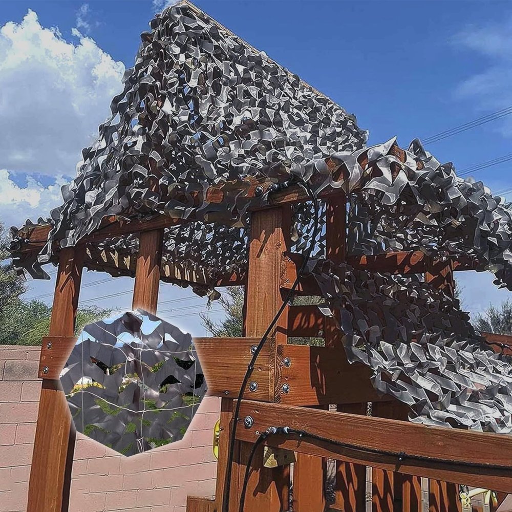 Gray Camouflage Net 2 x 7 m (6.5 x 23 ft), Reinforced Shade Net