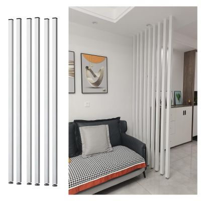 6-Piece Room Divider Set, Floor-to-Ceiling Wooden Slat Privacy Screens