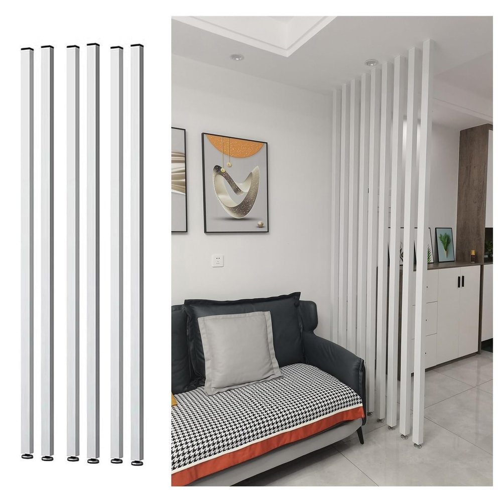 6-Piece Room Divider Set, Floor-to-Ceiling Wooden Slat Privacy Screens