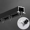Invisible Cuttable Ceiling Curtain Track, Aluminum, Black, 200 cm view 2