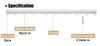 Invisible Cuttable Ceiling Curtain Track, Aluminum, Black, 200 cm view 3