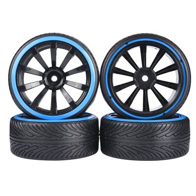 4-Piece 1:10 RC Drift Hard Tire Set, 63 mm, for HSP/HPI/Tamiya