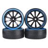 4-Piece 1:10 RC Drift Hard Tire Set, 63 mm, for HSP/HPI/Tamiya view 1