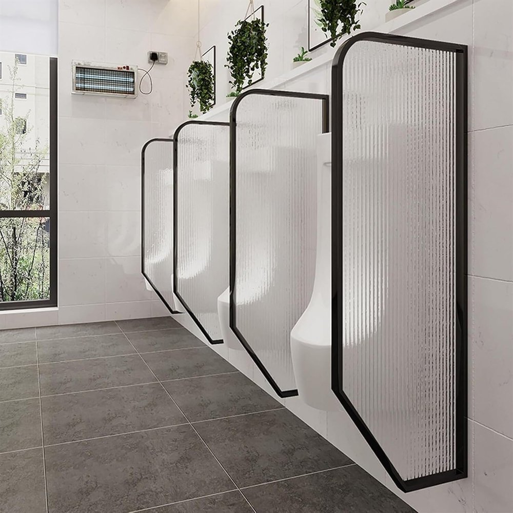 Wall-Mounted Urinal Privacy Partition for Public Restrooms