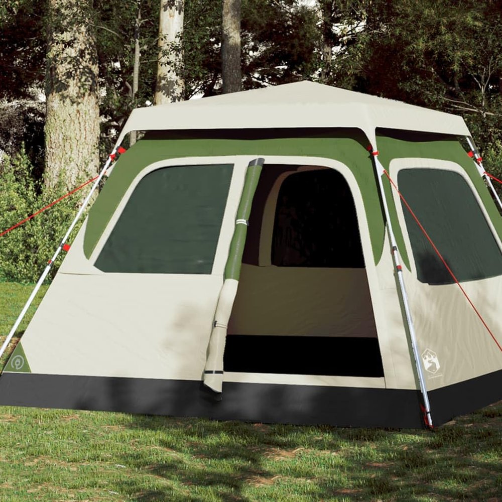 6-Person Green Quick-Release Dome Family Tent, CIADAZ Camping Tent - 4004233