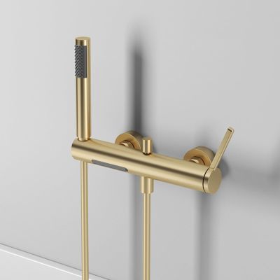 XJTNLB Brushed Gold Waterfall Bathtub Faucet with Hand Shower