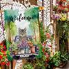 GABSHAIM French Bulldog Flowers Spring Summer Welcome Flag, Funny Dog Driving a Truck in the Woods, Outdoor Home Decor, Double-Sided, Style 5, 71.1 x 101.6 cm view 2