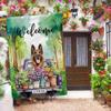 GABSHAIM French Bulldog Flowers Spring Summer Welcome Flag, Funny Dog Driving a Truck in the Woods, Outdoor Home Decor, Double-Sided, Style 5, 71.1 x 101.6 cm view 3