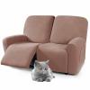 YWQJL Stretch Recliner Slipcover with Side Pocket, Light Brown (B) view 1