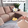 YWQJL Stretch Recliner Slipcover with Side Pocket, Light Brown (B) view 2