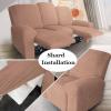 YWQJL Stretch Recliner Slipcover with Side Pocket, Light Brown (B) view 3