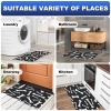 VAPOKF Kitchen Mat with Bone Pattern, Non-Slip, Washable, Absorbent, Black and White view 4