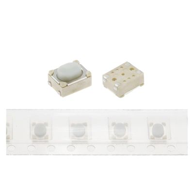 QMKADFQXF 100-Piece DC 12V 50mA SMD Tactile Push Button Switch, 4-Pin, 3 × 4 × 2.5mm, White