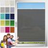 Pleated Blind, No-Drill Clamp-Fit, Light-Filtering Privacy Shade, 48 x 205 cm, Gray view 1
