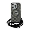 CG MOBILE Karl Lagerfeld KLHMP15LHCKCKLCK Hard Case for iPhone 15 Pro 6.1-inch, Black, IML Crossbody Monogram Karl & Choupette Head view 2