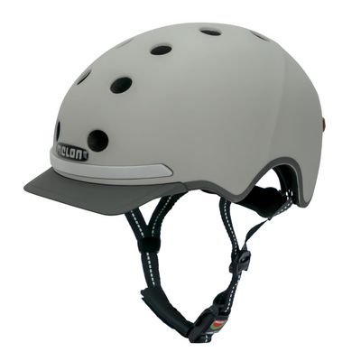 Melon E-Series Metropolis Bike Helmet for Women & Men | City Helmet with Lighting | Front & Rear Lights | XL–XXL (58–63 cm) | Light Gray