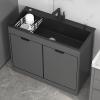 Stainless Steel Freestanding Kitchen Sink with Cabinet and Pull-Out Hot/Cold Faucet, 68 x 45 x 83.5 cm view 1