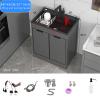 Stainless Steel Freestanding Kitchen Sink with Cabinet and Pull-Out Hot/Cold Faucet, 68 x 45 x 83.5 cm view 2