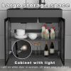 Stainless Steel Freestanding Kitchen Sink with Cabinet and Pull-Out Hot/Cold Faucet, 68 x 45 x 83.5 cm view 3