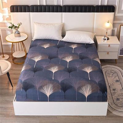 Mateju Microfiber Fitted Sheet, Ginkgo Biloba Print, 99 x 190 cm (39 x 75 in), Deep Pocket up to 30 cm (12 in)