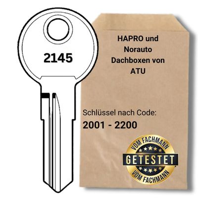 bayesen Replacement Key Compatible with HAPRO and Norauto Roof Boxes from ATU – Replacement Key for Ski Boxes and Bike Carriers – Online Key Service [Code 2198]