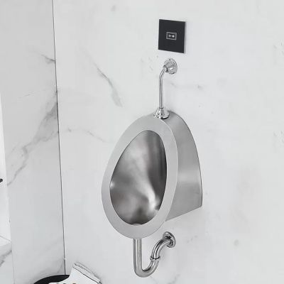 YQMHEZ 304 Stainless Steel Wall-Mounted Urinal with Sensor, Silver D1
