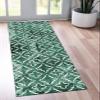 SGLGSTORE Green Boho Hallway Runner Rug, Washable Non-Slip, 100 x 150 cm view 4