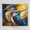 PAZZK Colorful Bird Duo Tapestry Wall Hanging, 3D Print, 130 x 150 cm view 2
