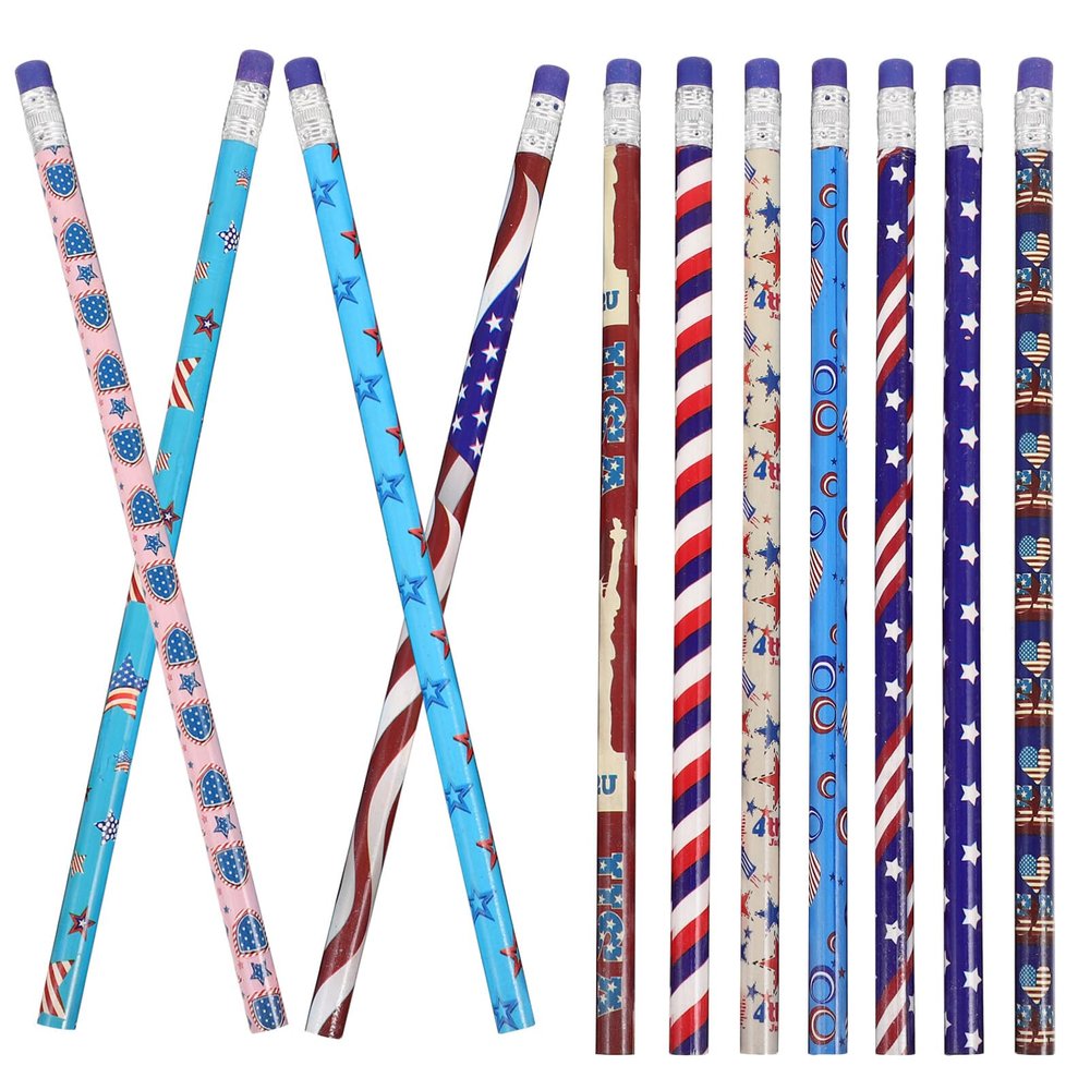 VILLCASE 48 American Flag Pencils for Independence Day