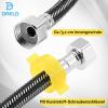 DRELD 2-Pack Flexible Faucet Hoses, 1/2" x 1/2", Stainless Steel, 40 cm view 2