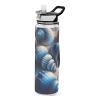 ODAWA Blue Sea Shells Water Bottle, Leakproof, with Silicone Straw, 900 ml view 1