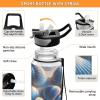 ODAWA Blue Sea Shells Water Bottle, Leakproof, with Silicone Straw, 900 ml view 4