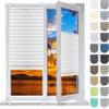Pleated Blind for Windows and Doors, 88 x 220 cm, No-Drill Clamp Mount, White view 1