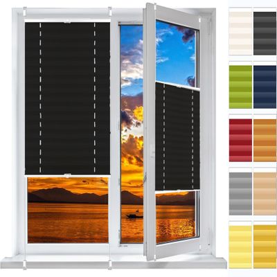 Pleated Window Blind 40 x 180 cm, Black