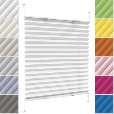 Pleated Blind Without Drilling, 58 x 130 cm, White