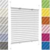 Pleated Blind Without Drilling, 58 x 130 cm, White view 1